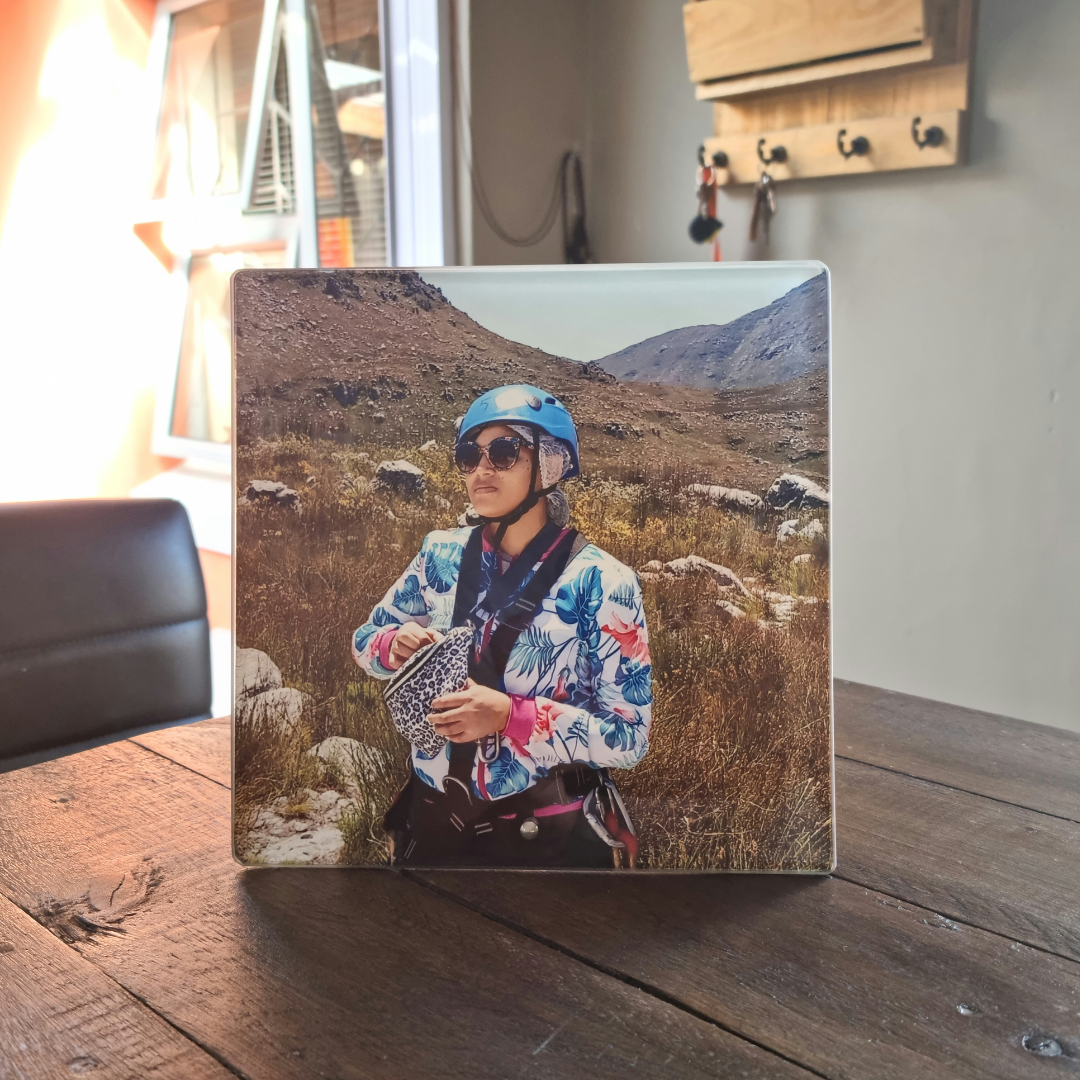 20cm Glass Photo Display – Personalized Photo Keepsake