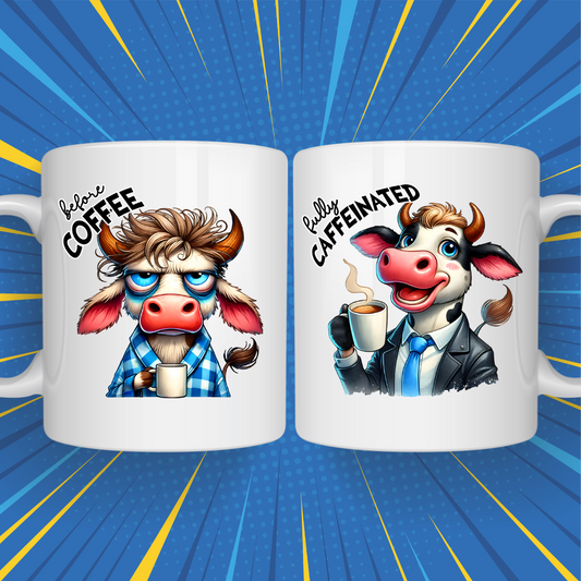 Before & After Coffee Mug – Funny Mood Change Design for Coffee Lovers