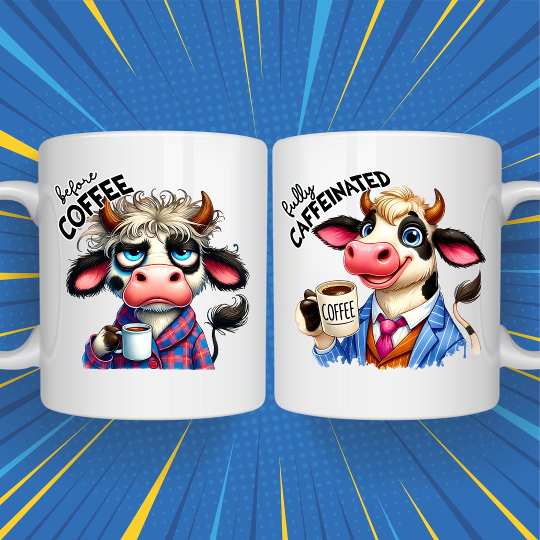 Before & After Coffee Mug – Funny Mood Change Design for Coffee Lovers