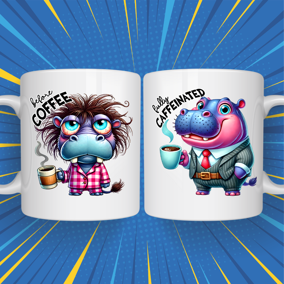Before & After Coffee Mug – Funny Mood Change Design for Coffee Lovers
