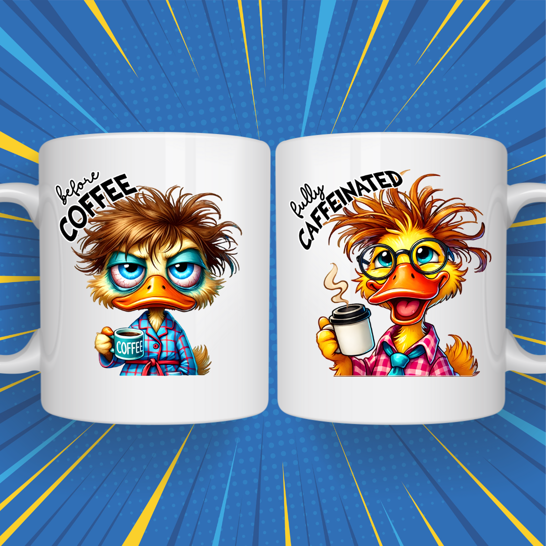 Before & After Coffee Mug – Funny Mood Change Design for Coffee Lovers