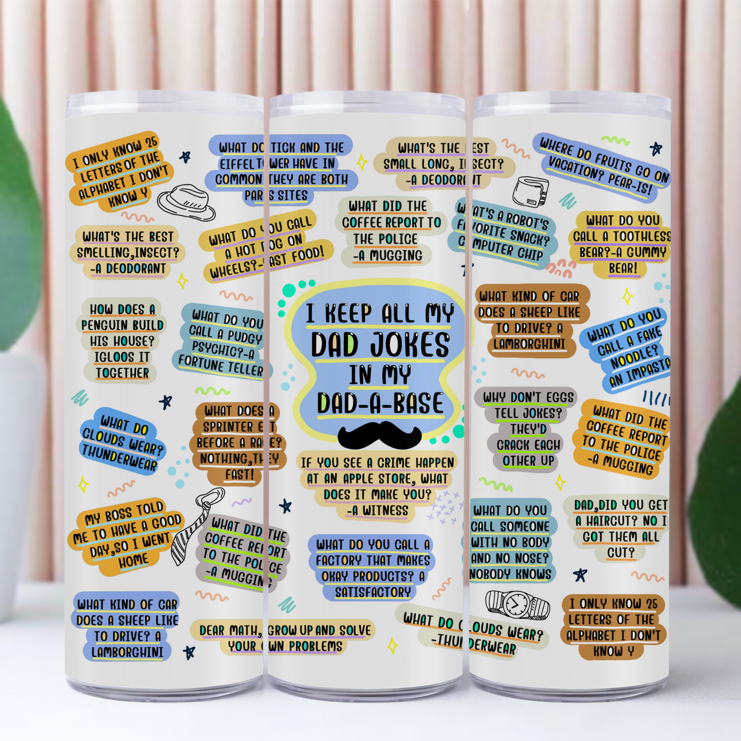 Dad Jokes Tumbler – Funny Gift with Assorted Classic Puns