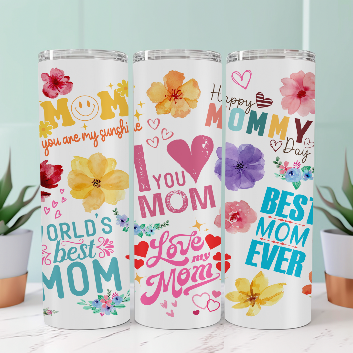 Mom Affirmation Tumbler – Inspirational 20oz Skinny Tumbler for Mothers