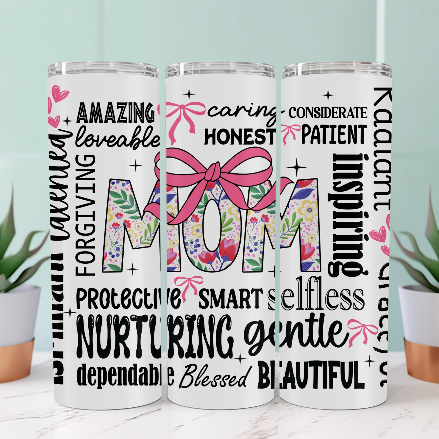 Mom Affirmation Tumbler – Inspirational 20oz Skinny Tumbler for Mothers