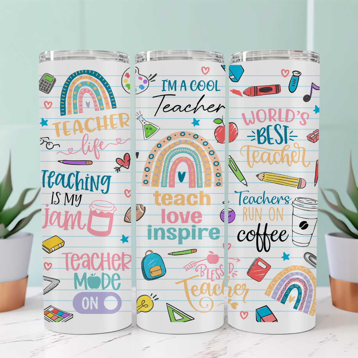Teacher Affirmation Tumbler – Inspirational 20oz Skinny Tumbler for Educators