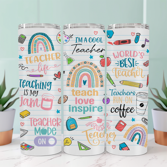 Teacher Affirmation Tumbler – Inspirational 20oz Skinny Tumbler for Educators