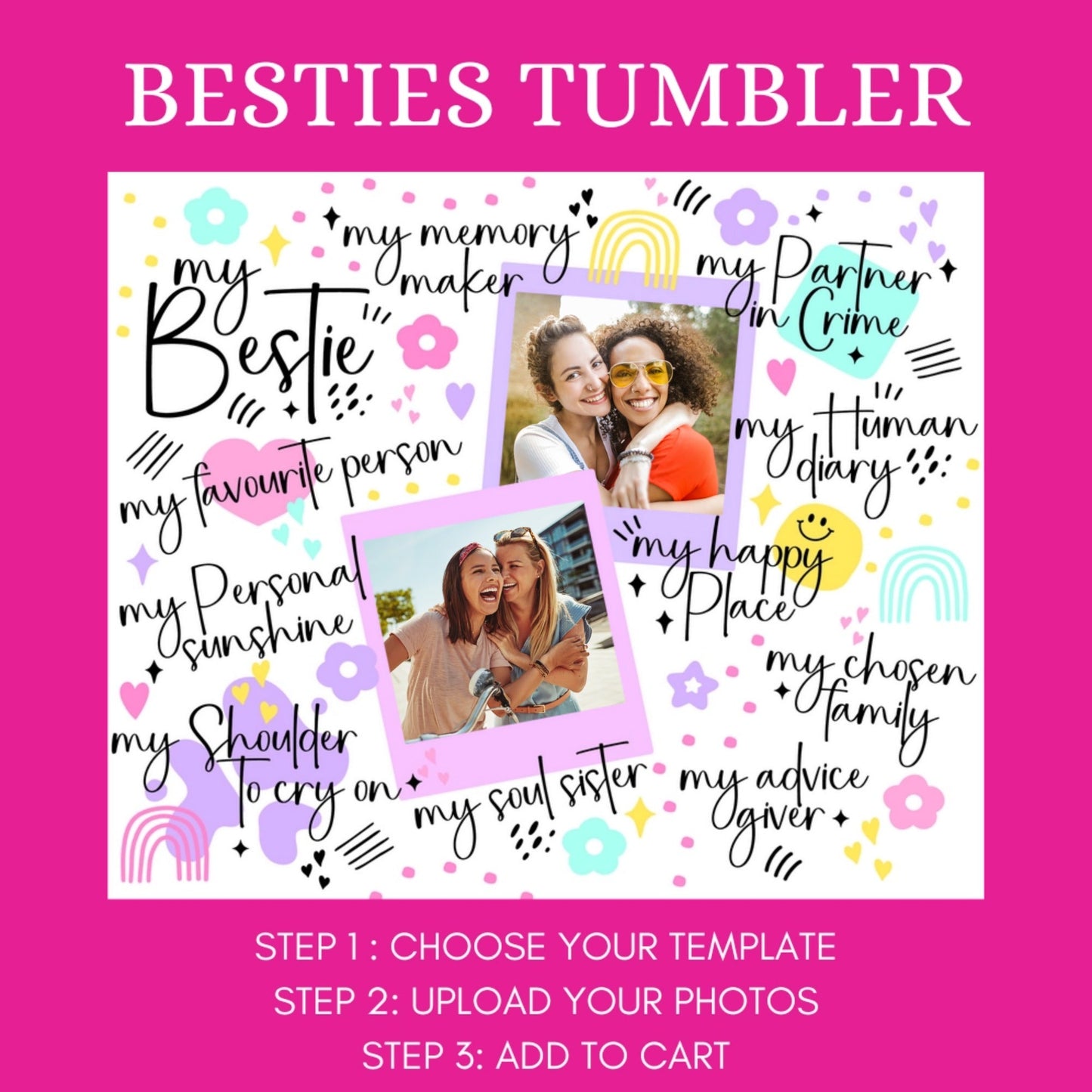 BESTIES PHOTO TUMBLER