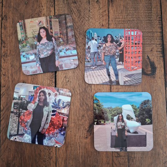 Custom Photo Coasters 10cm - Personalized Gift Set