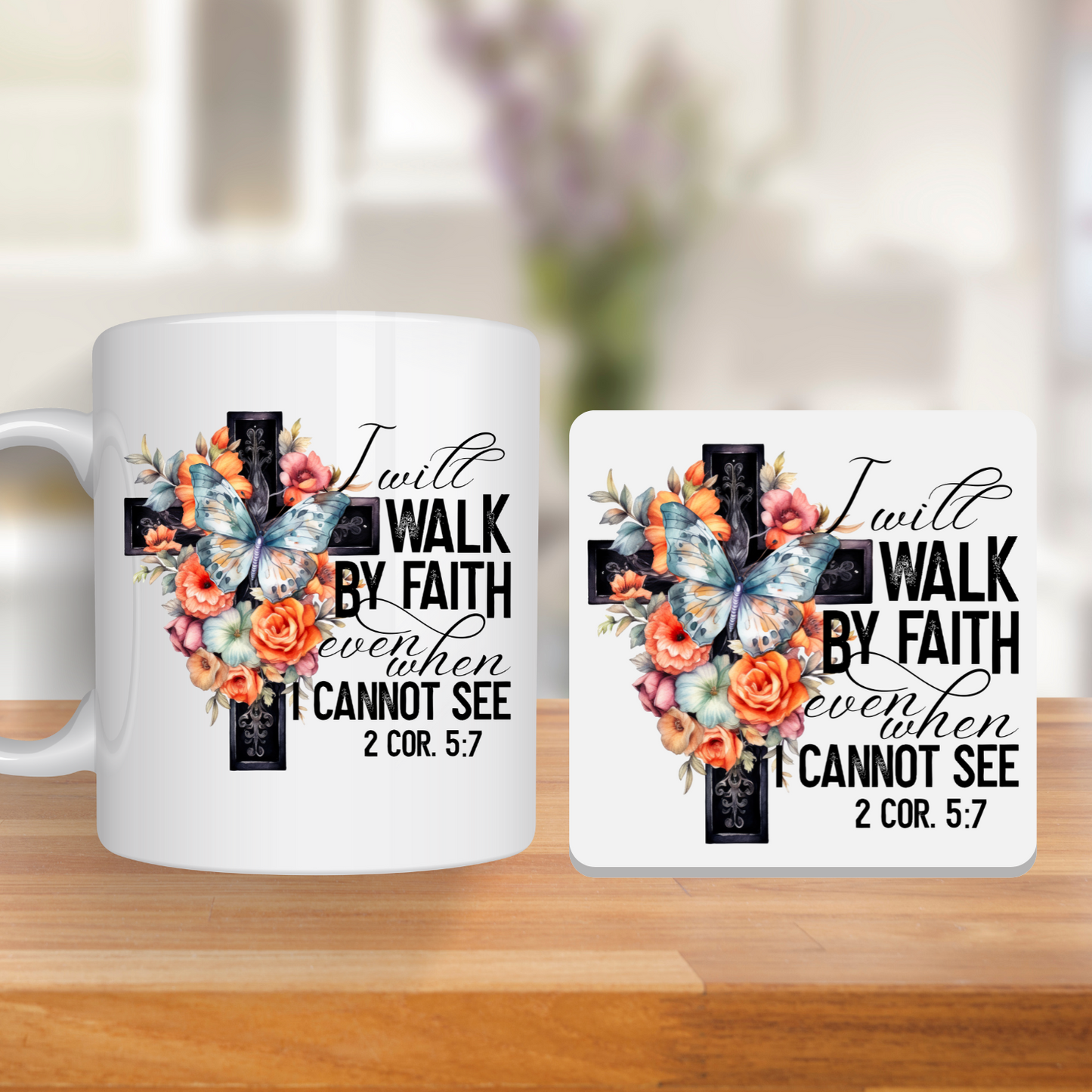 Bible Verse Mug & Coaster Set – Inspirational Christian Gift